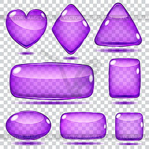 Set of transparent glass shapes - vector clip art