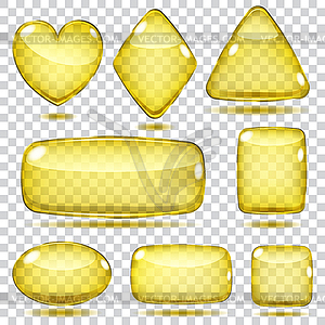 Set of transparent glass shapes - vector clipart