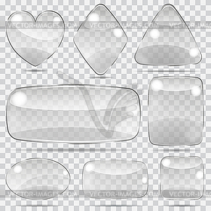 Set of transparent glass shapes - vector image