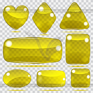 Set of transparent glass shapes - vector image