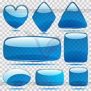 Set of transparent glass shapes - vector image