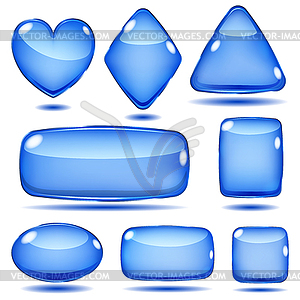 Set of opaque glass shapes - vector clipart