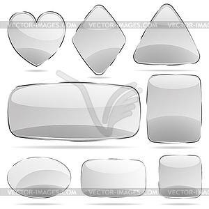 Set of opaque glass shapes - vector image
