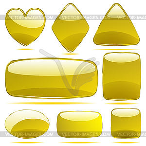 Set of opaque glass shapes - color vector clipart