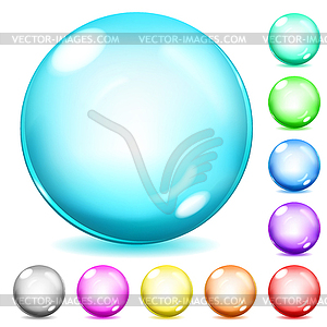 Multicolored opaque glass spheres - vector clip art