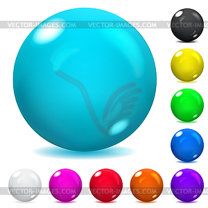 Multicolored opaque glass spheres - vector clipart / vector image