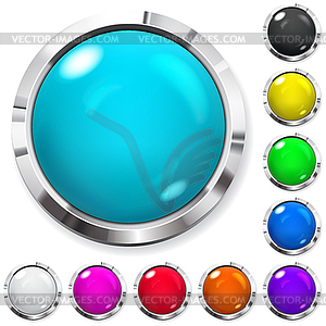Набор цветных кнопок - векторный рисунок