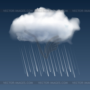 Cloud with rain drops - color vector clipart