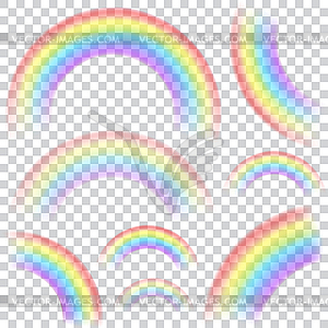 Set of transparent rainbows - vector clip art