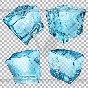 Transparent ice cubes - vector clipart