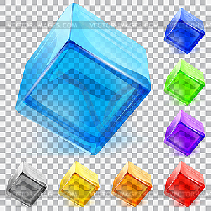 Transparent glass cubes - vector clipart