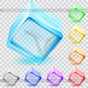 Transparent glass cubes - vector image