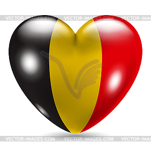 Heart shaped icon with flag of Belgium - vector clip art