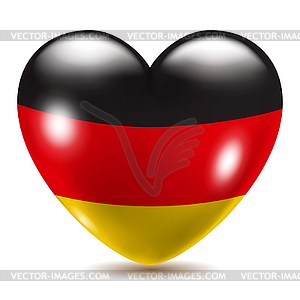 Heart shaped icon with flag of Germany - vector clip art