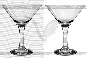 Transparent and opaque realistic martini glasses - vector clip art