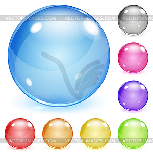 Multicolored opaque glass spheres - vector image