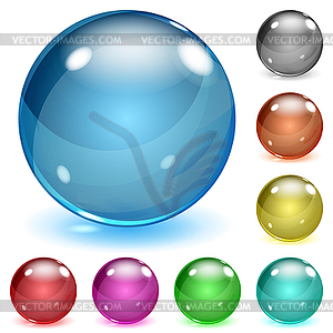 Multicolored opaque glass spheres - vector clipart