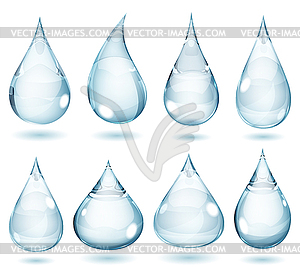 Opaque pale blue drops - vector image
