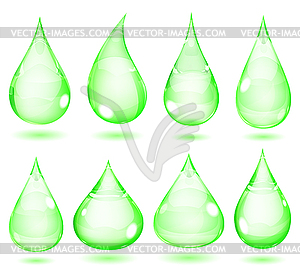 Непрозрачные зеленые капли - клипарт