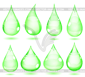 Opaque green drops - vector clip art