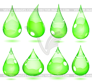 Непрозрачные зеленые капли - векторный клипарт