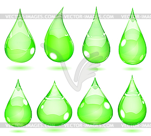 Opaque green drops - vector clipart