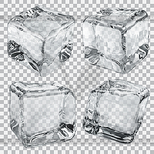 Transparent gray ice cubes - vector clipart