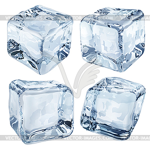 Opaque light blue ice cubes - stock vector clipart