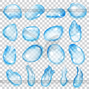 Transparent blue drops - vector image