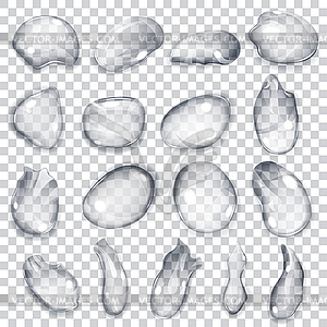 Прозрачные серые капли - рисунок в векторе