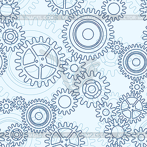 Seamless pattern of gear wheels - vector image