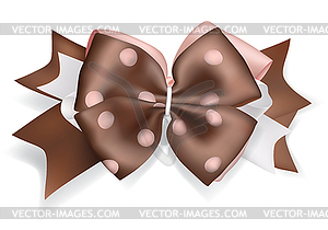 Big brown bow - vector image