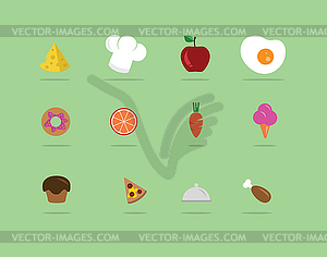 Flat food icon - color vector clipart