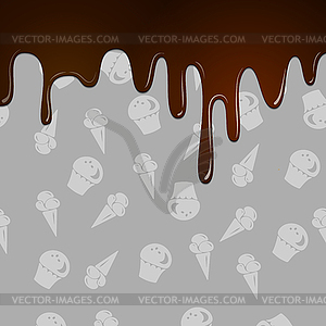 Chocolate on seamless background - vector clipart