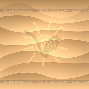 Summer picture on sea sand - vector image