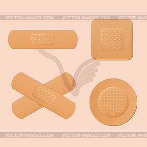 Medical adhesive plaster, first protection for cut - vector clipart