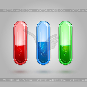 Container of nuclear energy in colorfull and - vector clipart