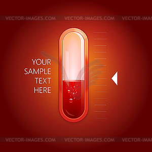 Container of nuclear energy in red color and - vector image