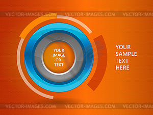 3D circle frame on orange background - vector EPS clipart