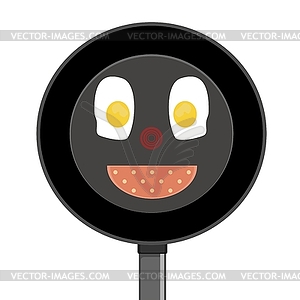 Friing pan on white background - vector image