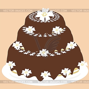 Wedding cake - color vector clipart