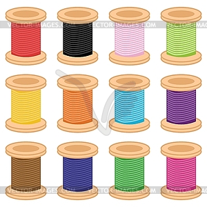 Color reels of thread - vector clip art