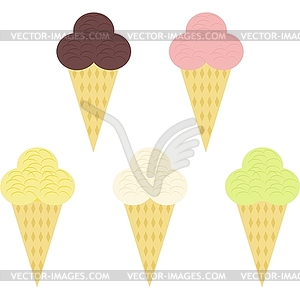 Ice-cream on white background - vector clip art