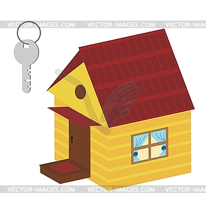 House and key on white background - color vector clipart