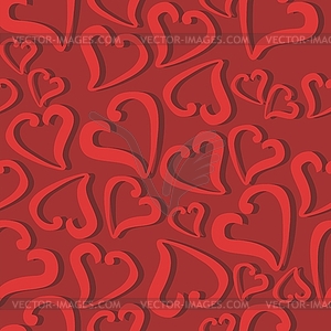 Seamless background with hearts - color vector clipart