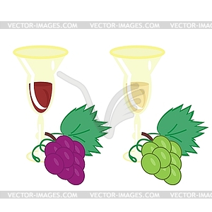 White and red wine - vector clip art