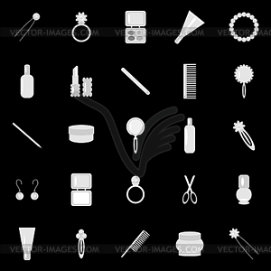 Set of icons with lady's objects - vector clipart