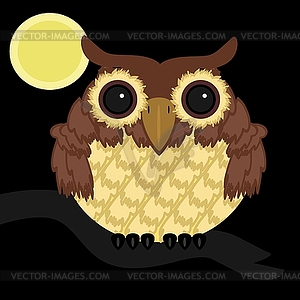 Owl on brunch - vector image