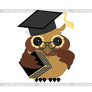 Owl with book - vector image