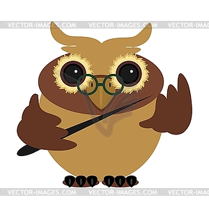 Owl with pointer - vector clipart